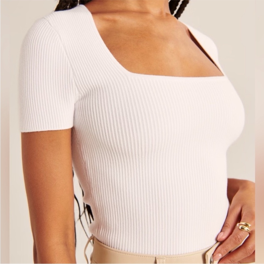 Abercrombie square neck sweater tee